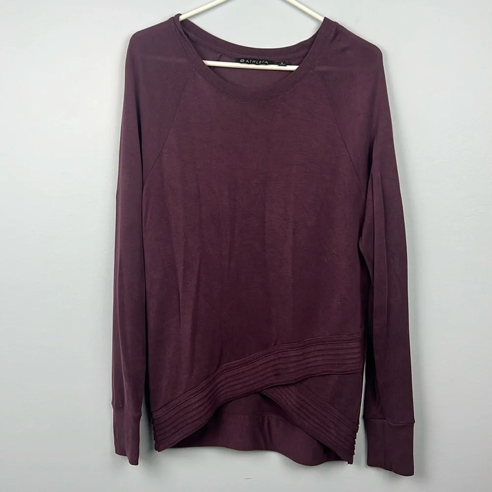 Athleta small crossover hem knit pullover top